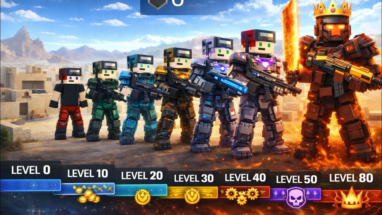 Pixel Combats 2 — Эволюция уровней 0-80 🔥 Вторая часть прокачки | Level Evolution