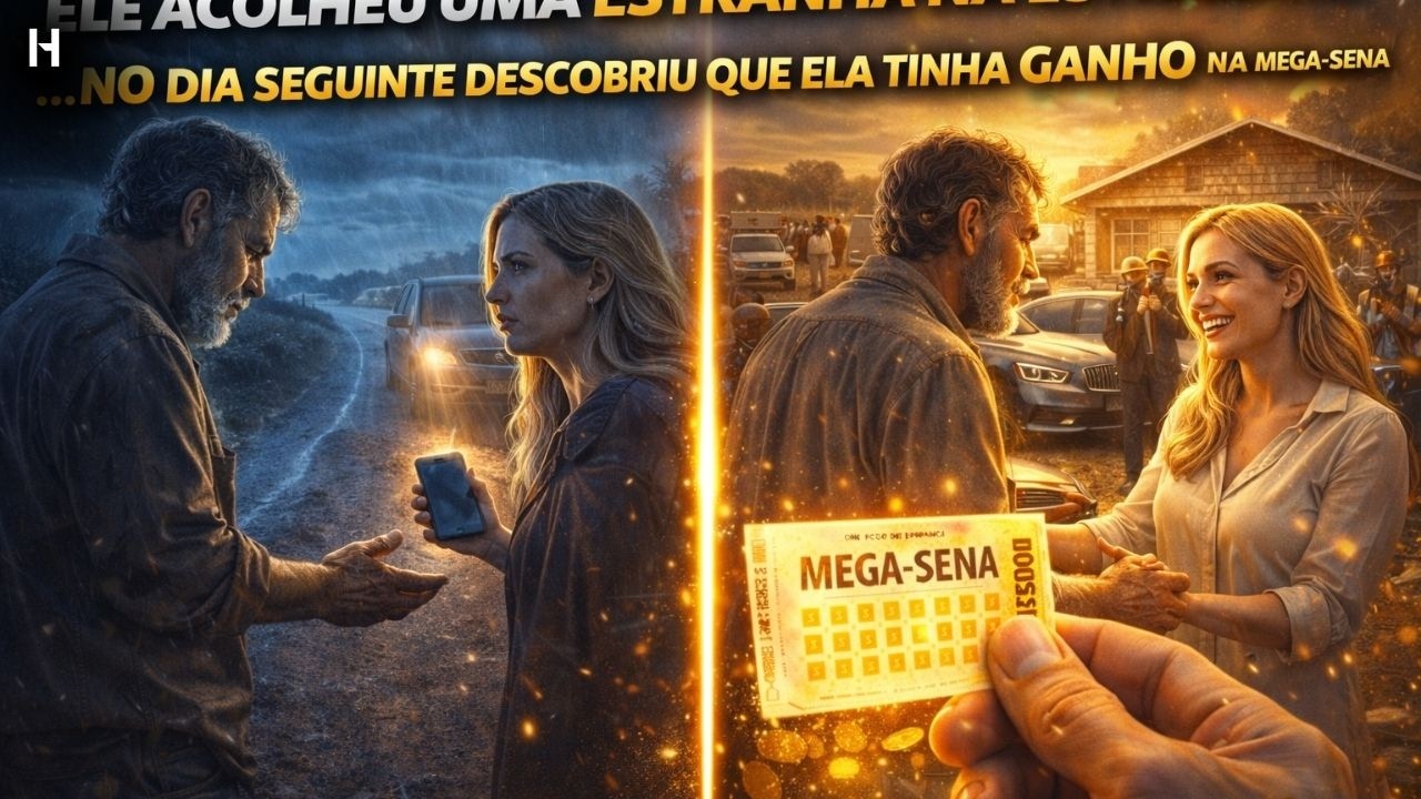 Ele Acolheu Uma Estranha na Estrada… No Dia Seguinte Descobriu Que Ela Ganhou na Mega-Sena