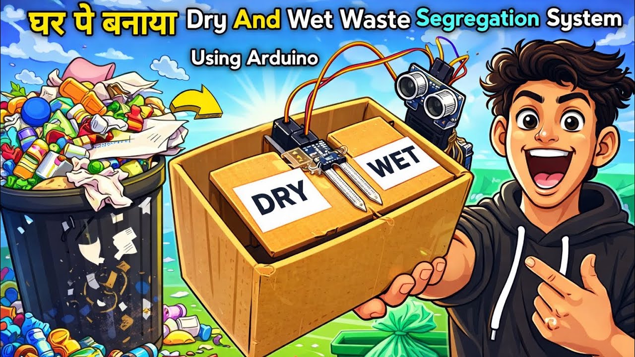 Dry And Wet Waste Segregation Project Using Arduino - How To Make Smart Dustbin - Arduino Project