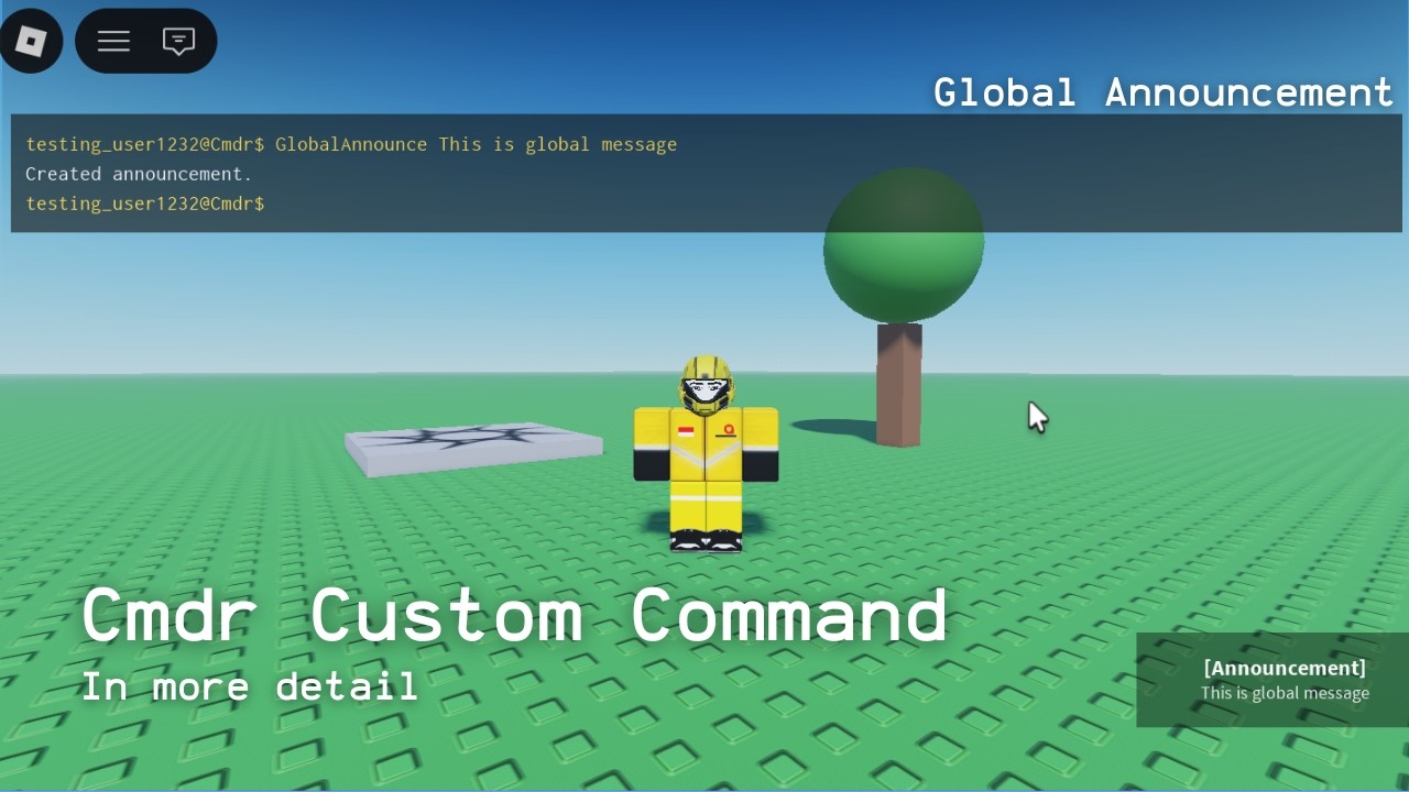 Cmdr custom Global Announcement commands | Roblox Studio Tutorial