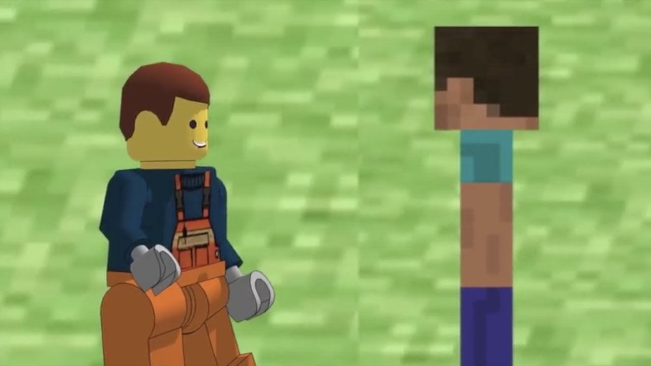 Lego vs Minecraft Animation: Lego Emmet vs Minecraft Steve