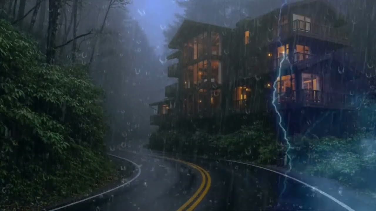 Heavy Rain & Thunderstorm for Sleeping | Deep Sleep Fast with Nature Rain Ambience, Relaxing Night