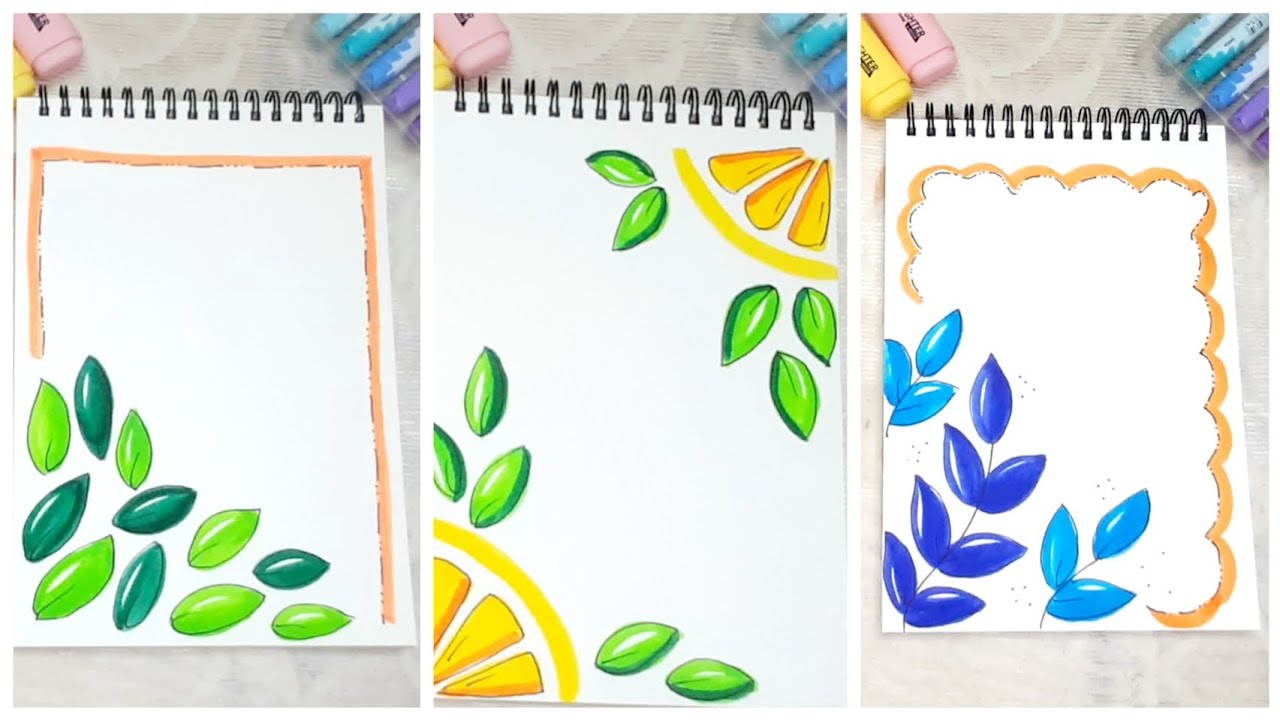 Quick and Easy Front Page Design | File Decoration Ideas | Border Design for School Projects