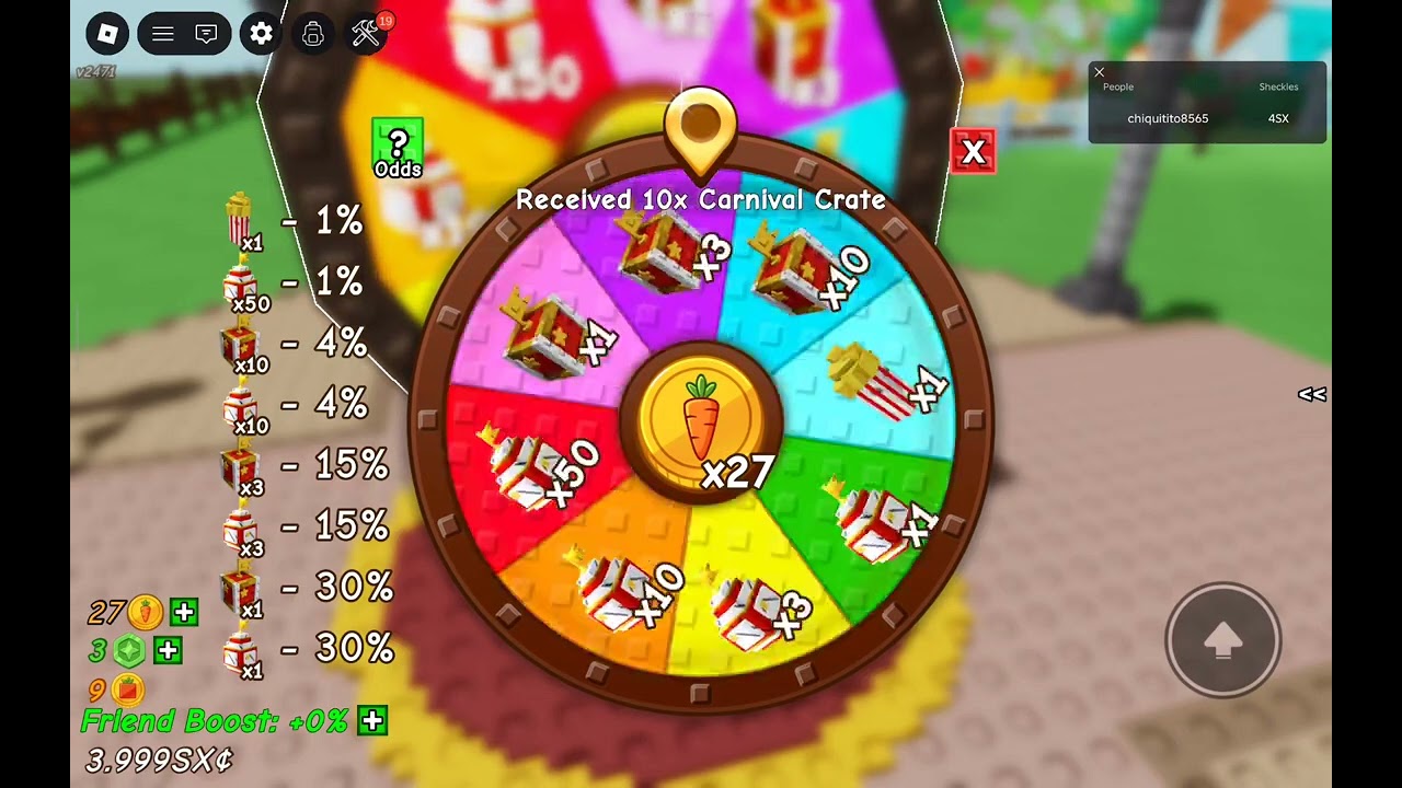 Spinning the grow a garden wheel!! (I got kernal curl seed 1%)