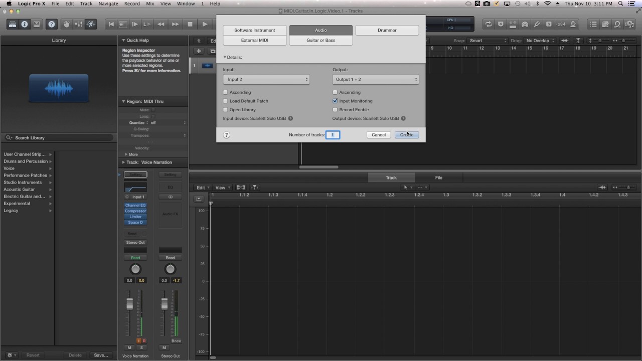 How To Set Up Jam Origin's MIDI Guitar In Logic Pro X