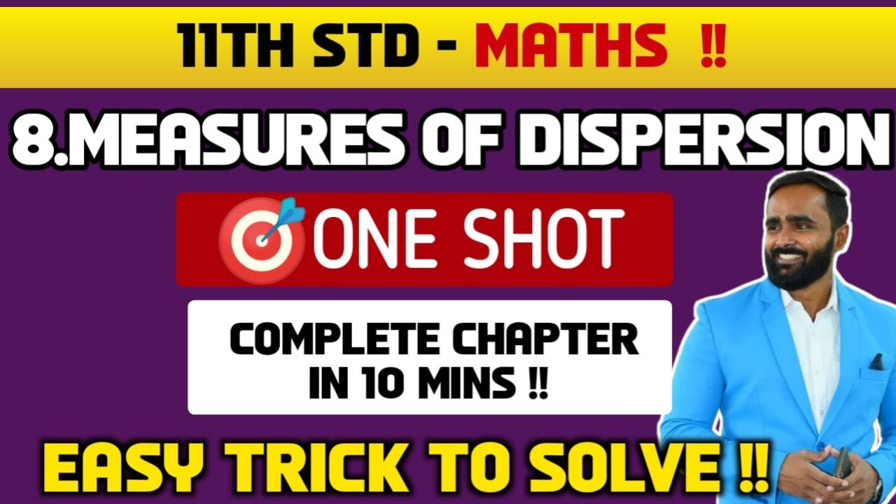 11th STD MATHS|8. MEASURES OF DISPERSION|ONE SHOT|PRADEEP GIRI SIR