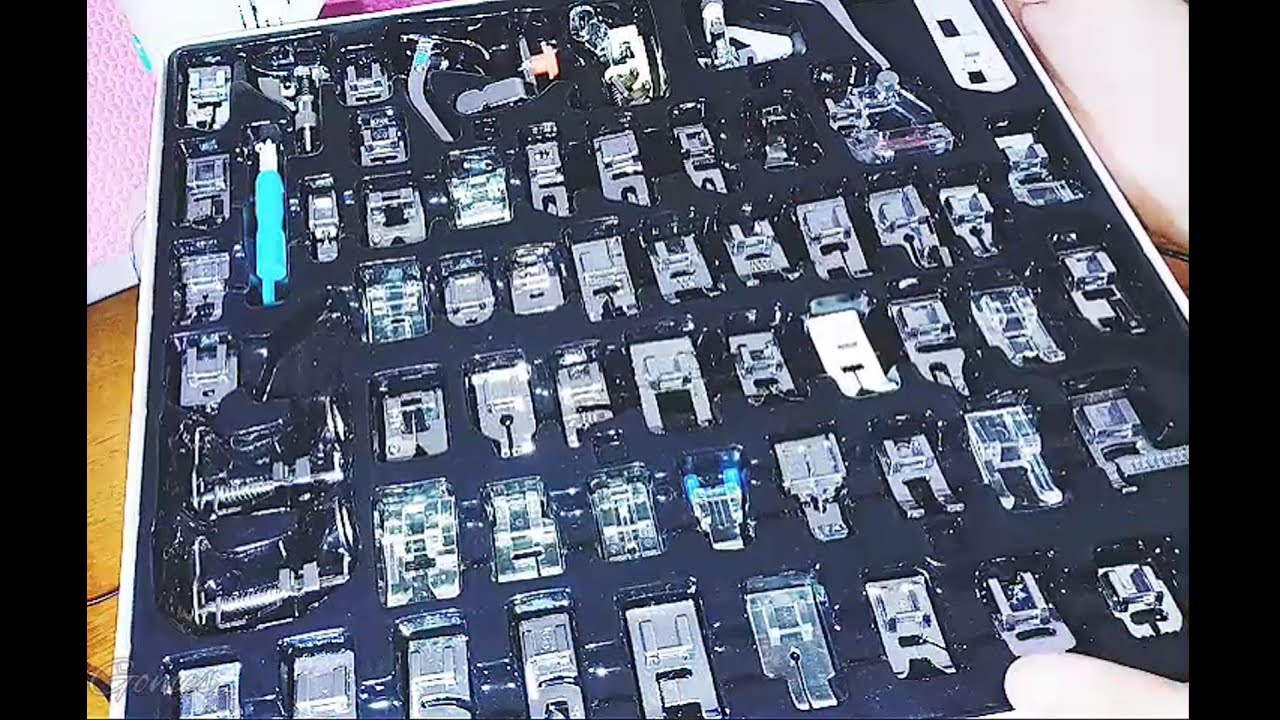 Testando pezinhos calcadores na máquina de costurar Lenoxx. (kit 62 calcadores).