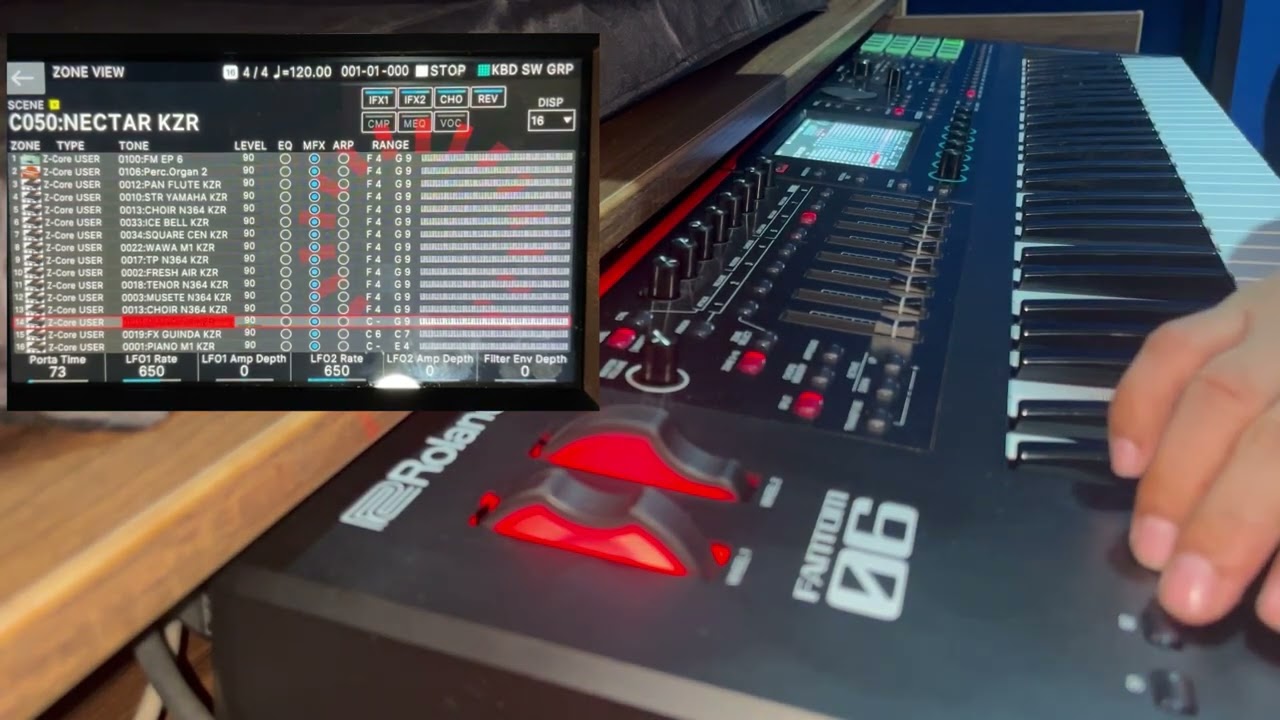 Roland Fantom - Cambio de patch en Roland Fantom 06 con pads 1-16