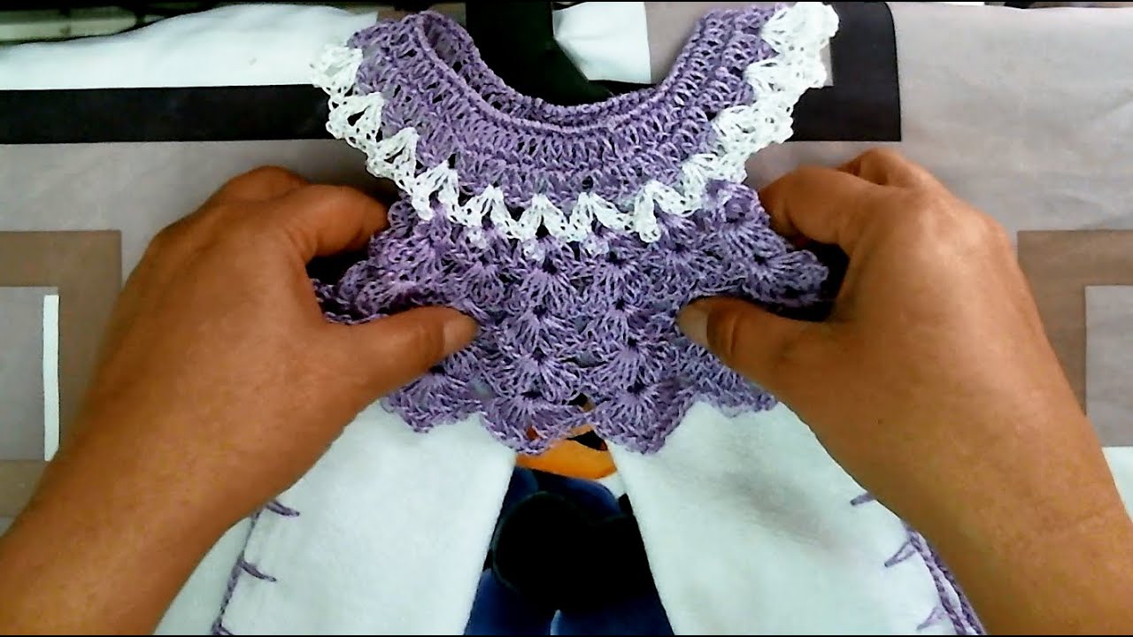 Bate mão para fogão com vestidinho de croche-passo a passo