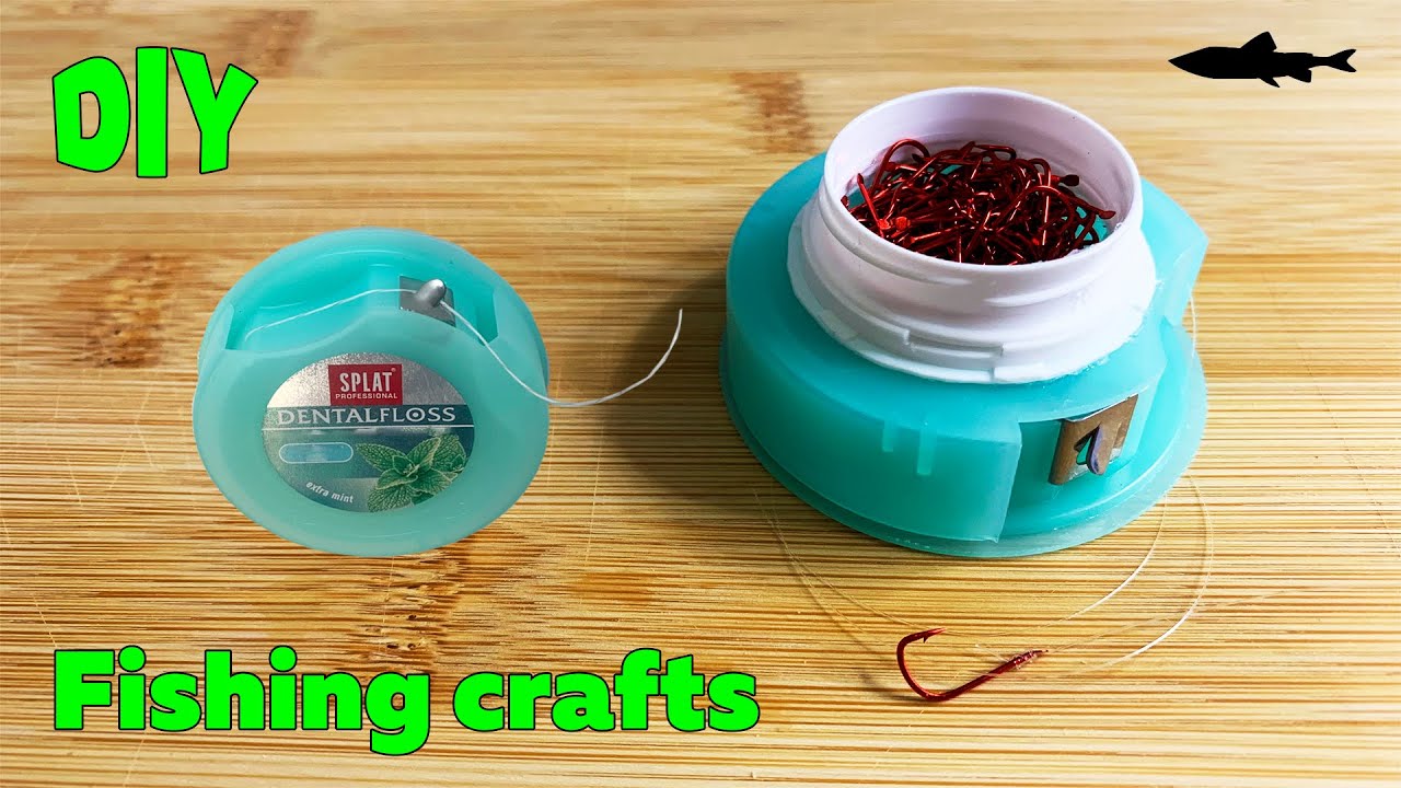DIY Fishing crafts from a dental floss container