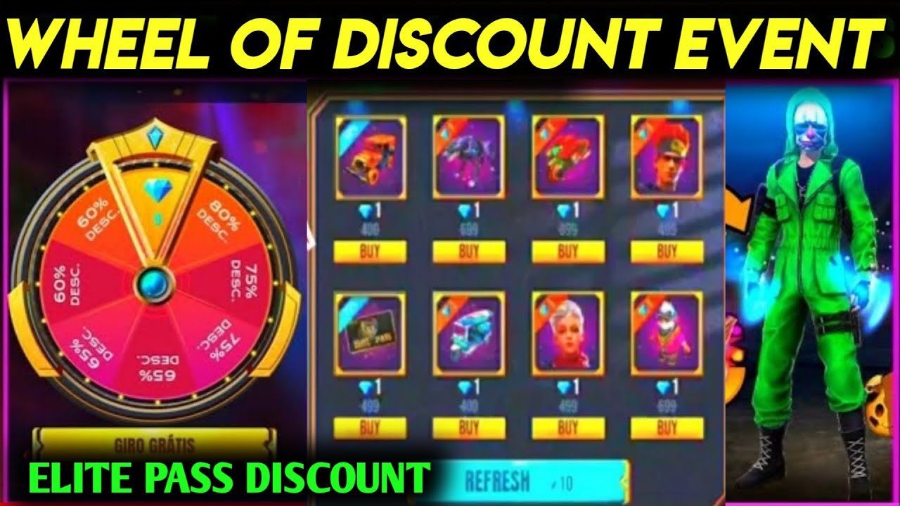 Wheel of discount event free fire | Free fire new event 2021 | Get Elite Pass on discount | Mr Ashis