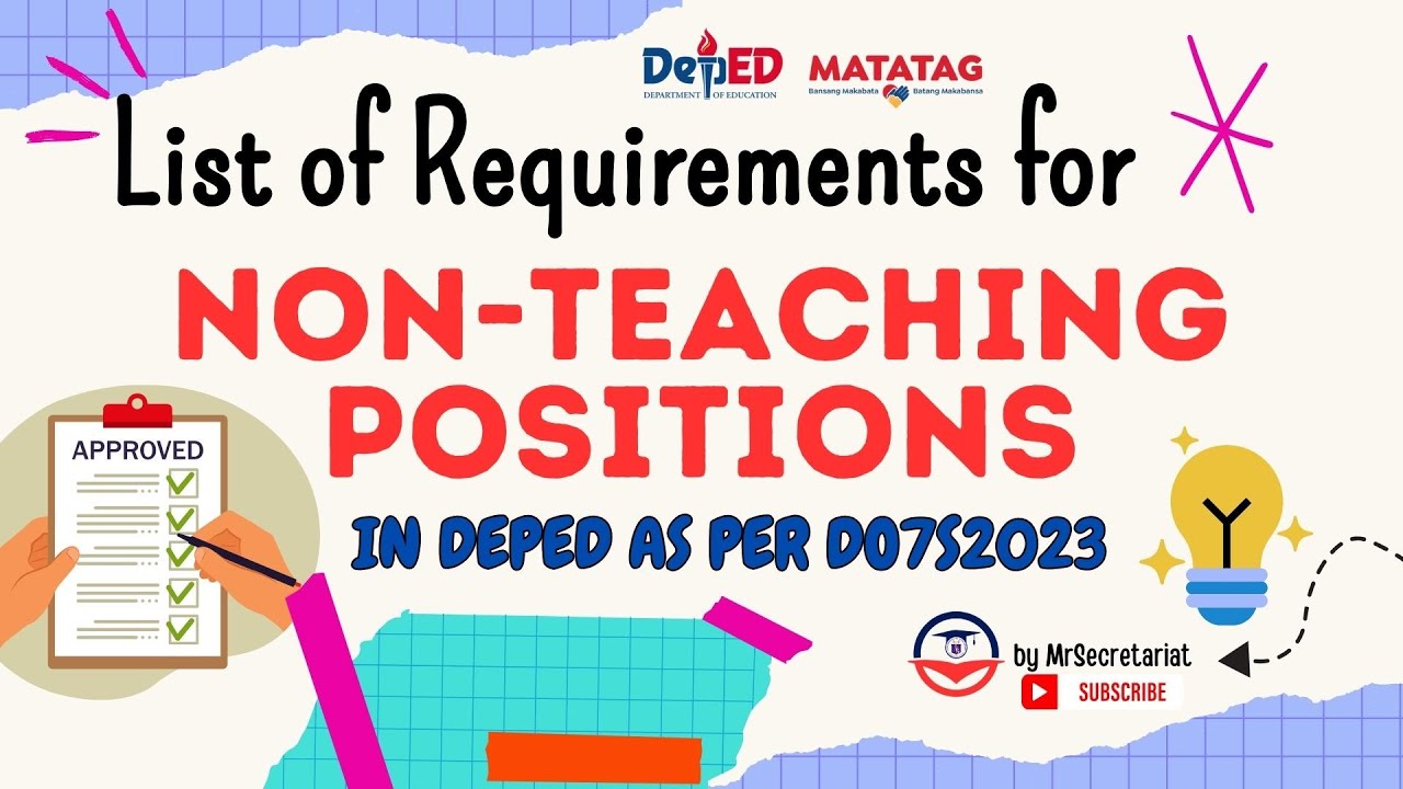 List of Requirement in Applying for Non-Teaching Positions in DepEd
