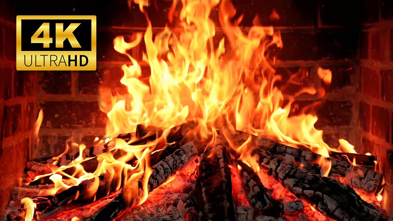 🔥 Cozy Fireplace Night 12H 4K | Relax, Sleep & Study with Crackling Fire Ambience