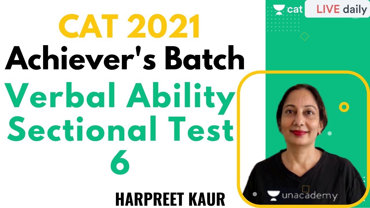 Verbal Ability Sectional Test 6  | VA | CAT 2021 I By Harpreet Kaur