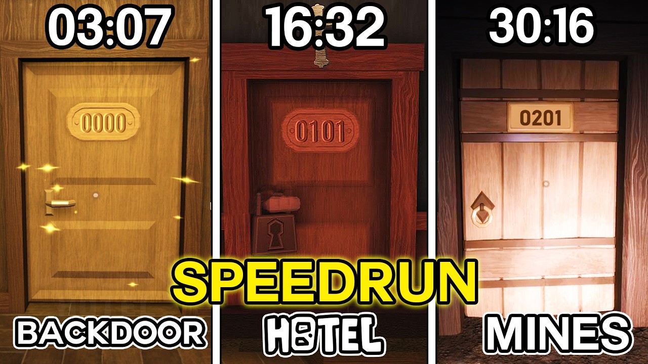 I FOUND 201 DOOR ! │ DOORS FLOOR 2 BACKDOOR + HOTEL +THE MINES WORLD RECORD SPEEDRUN *39:40* │ROBLOX