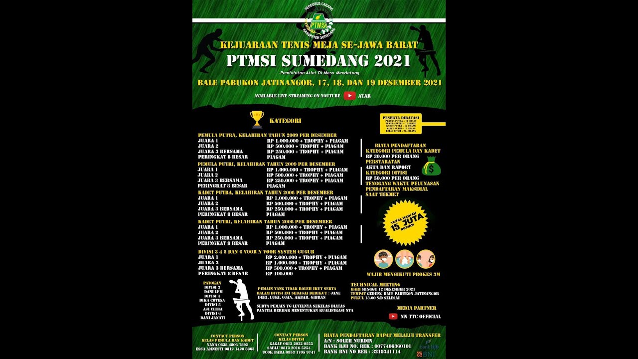 Kejuaraan Tenis Meja Se Jawa Barat, PTMSI Sumedang Tahun 2021