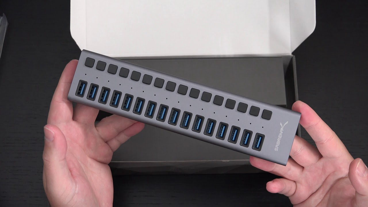 Sabrent 16 Port USB 3.0 Hub and charging Station Unboxing