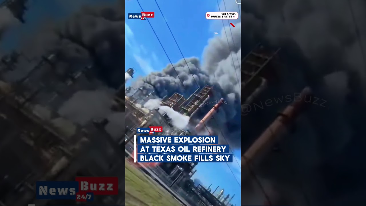 Massive Explosion at Texas Oil Refinery | Black Smoke Fills Sky