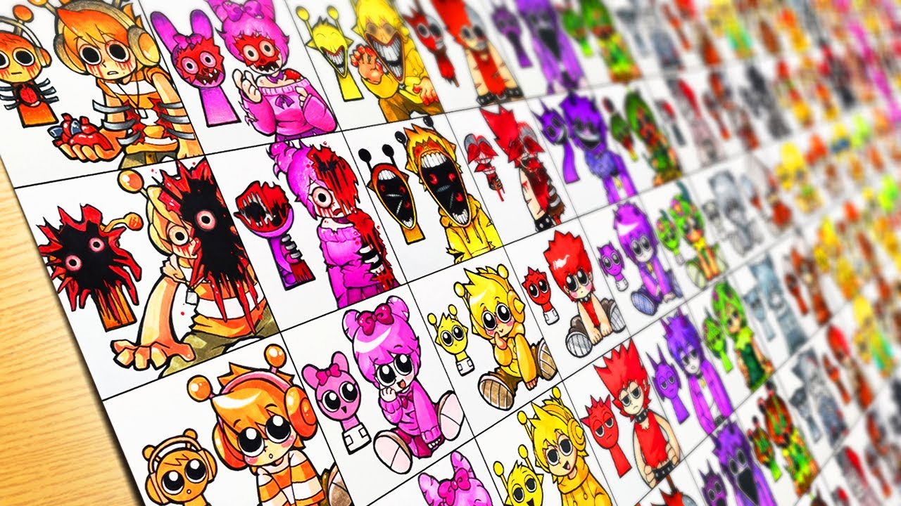 Drawing Sprunki but Human &ndash;All Characters Phase 0 to Phase 3 [Real Life] Sprunki Mix #01