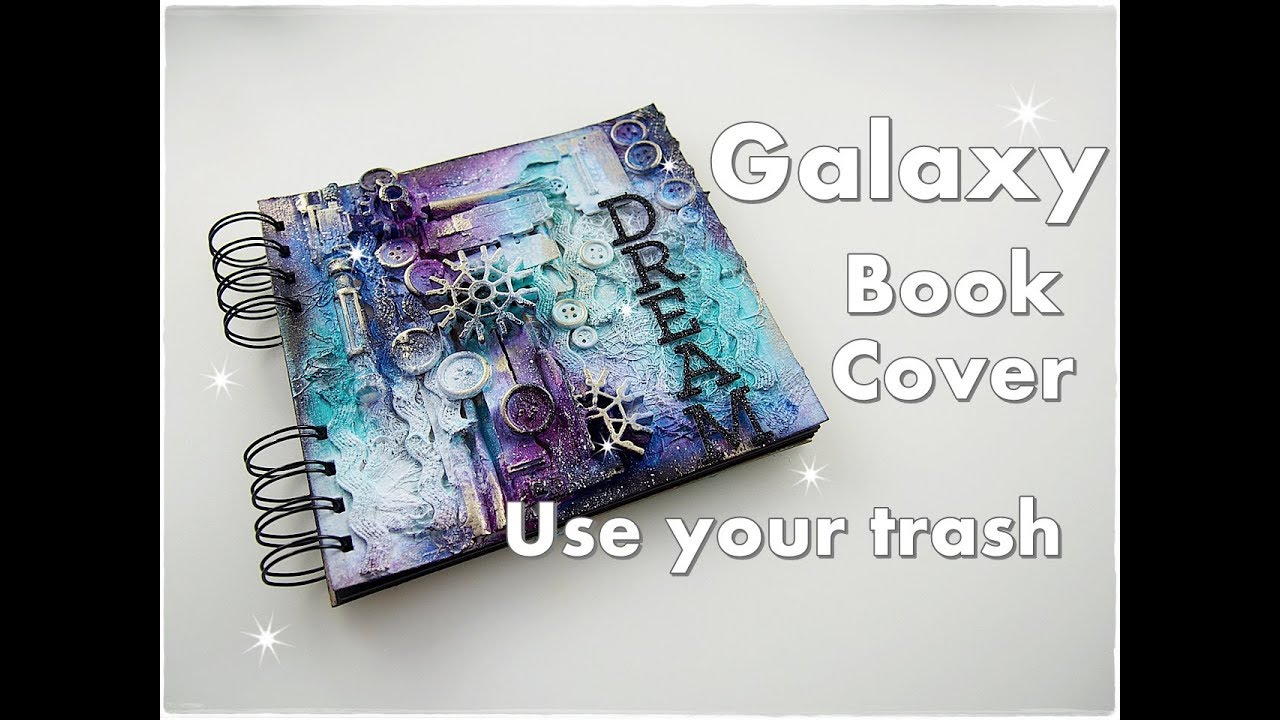 DIY Galaxy Journal Book Cover from Trash Recycling Art ♡ Maremi's Small Art ♡