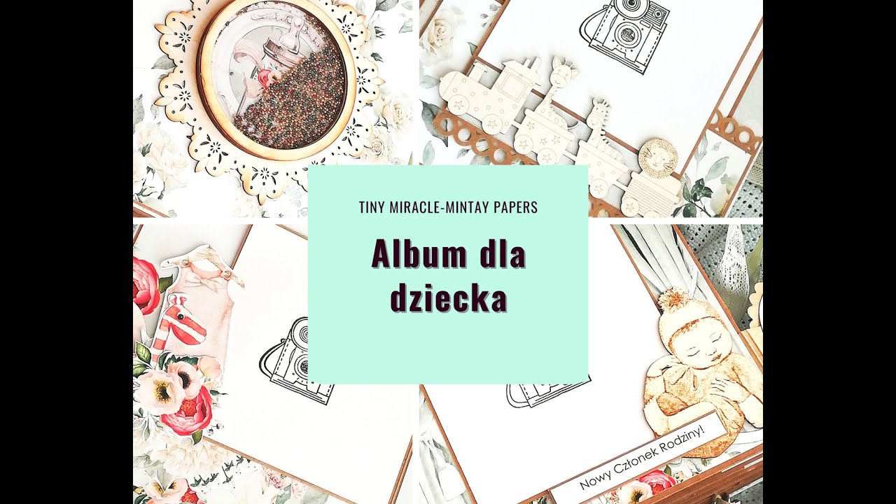 Album dla dziecka z kolekcji Tiny Miracle od Mintay Papers scrapbooking | Scrapowy Warsztat