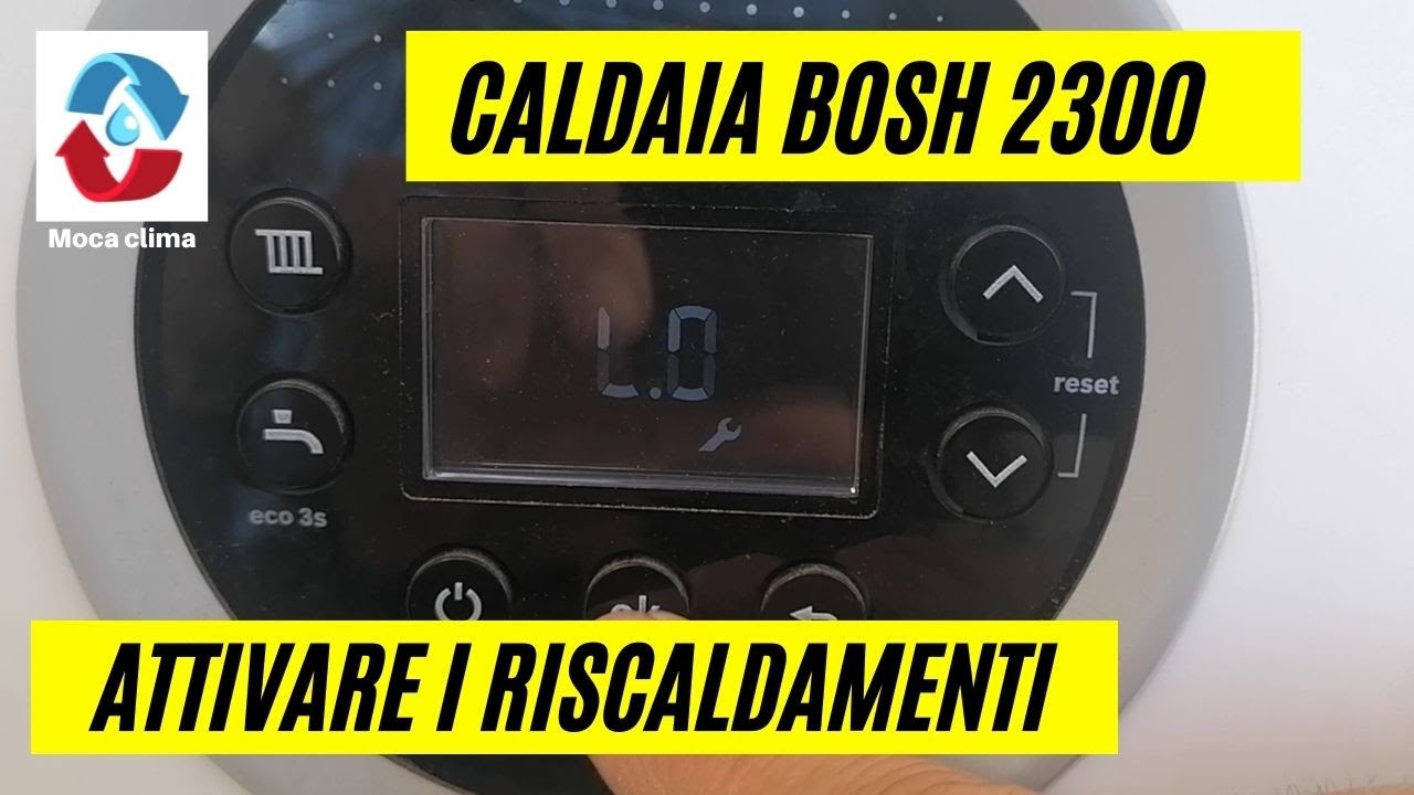 Come entrare in programmazione caldaia BOSCH 2300 e attivare il riscaldamento e carico pressione