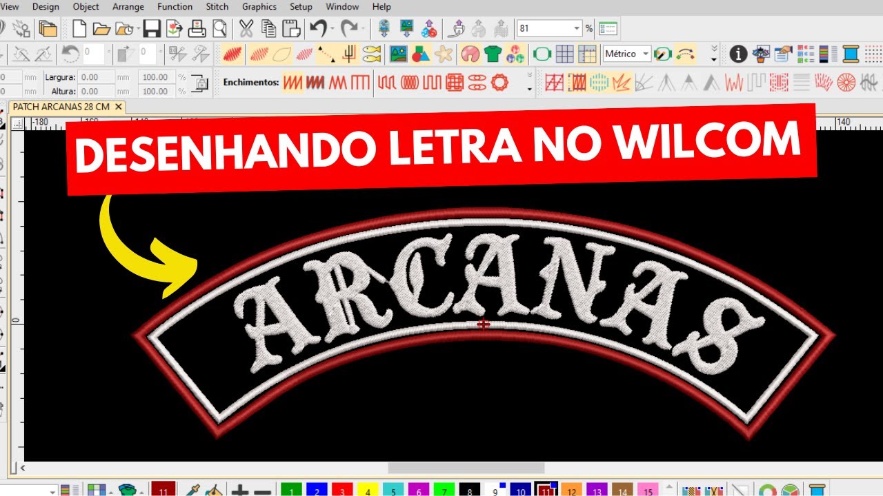 Desenhando letra no Wilcom usando a ferramenta Enchimento Complexo