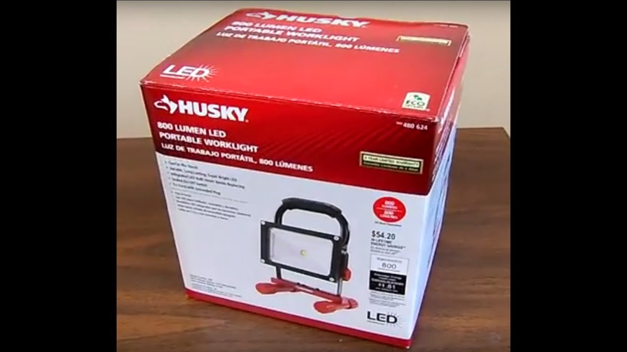 Husky 800 Lumen LED Portable Worklight - Unboxing