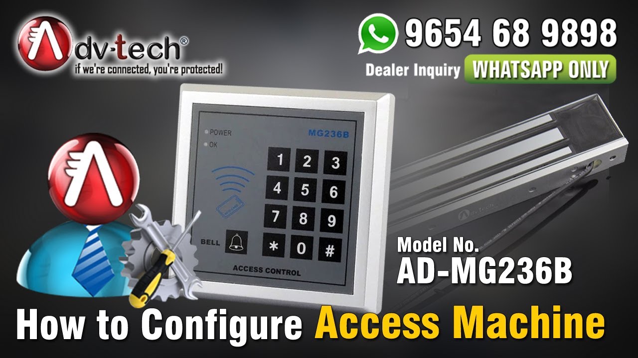 RFID Access Control Reader AD MG236B Connection Diagram & Configuration, Whatsapp Only :- 9654689898