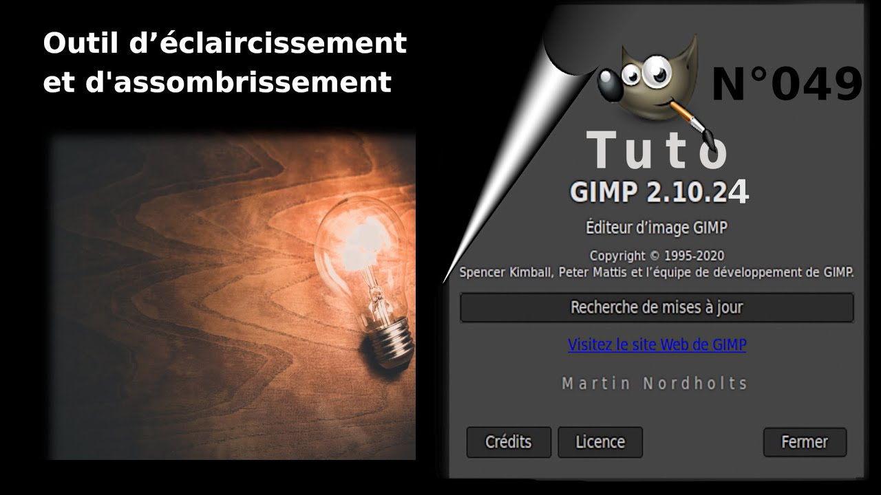 Tuto Gimp 2 10 pour débutant – 049 - L’outil d’éclaircissement et d'assombrissement