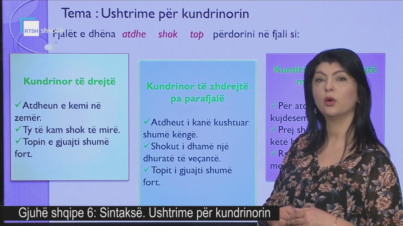 Gjuhë shqipe 6 - Sintaksë. Ushtrime për kundrinorin.