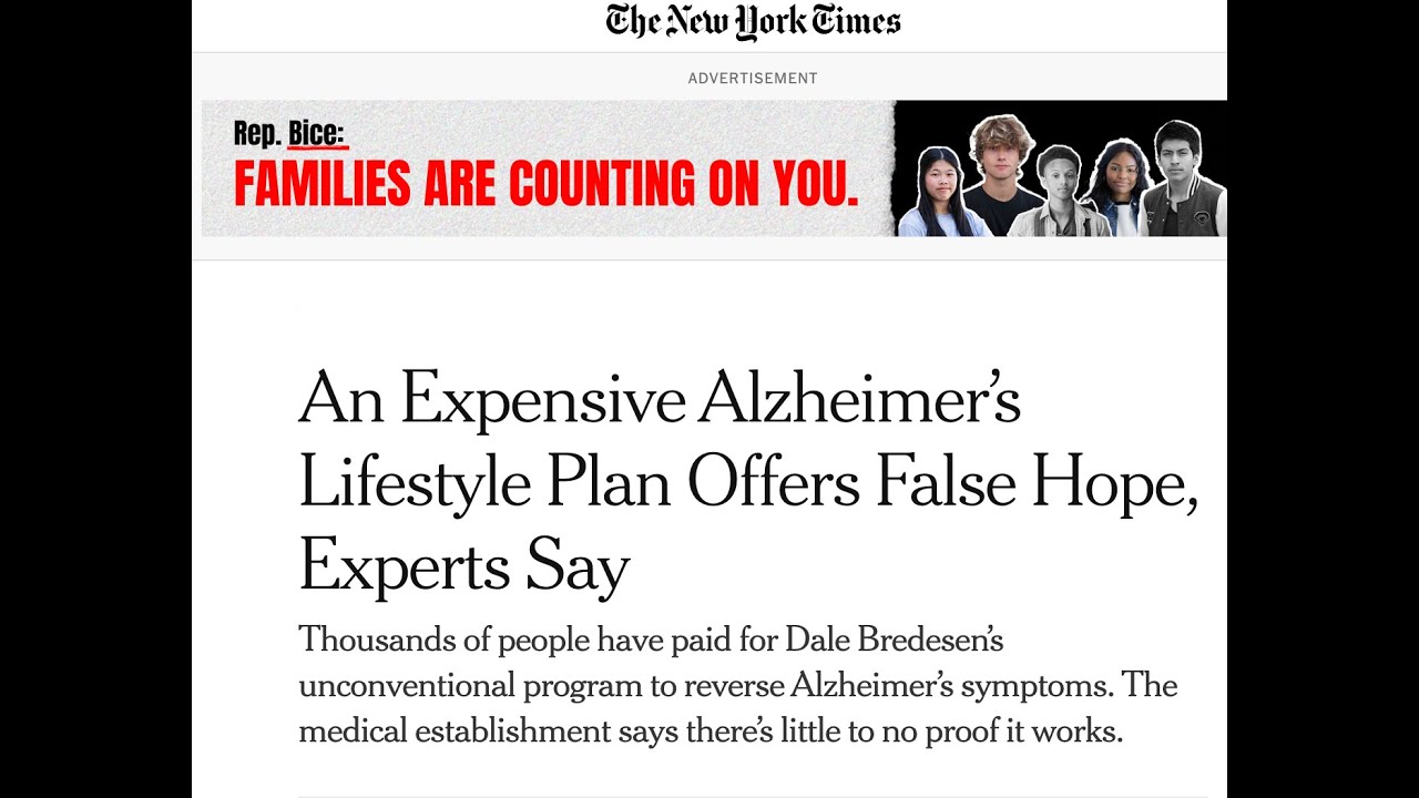 Bad journalism from New York Times about Bredesen's ReCODE program! But what is the real truth?!