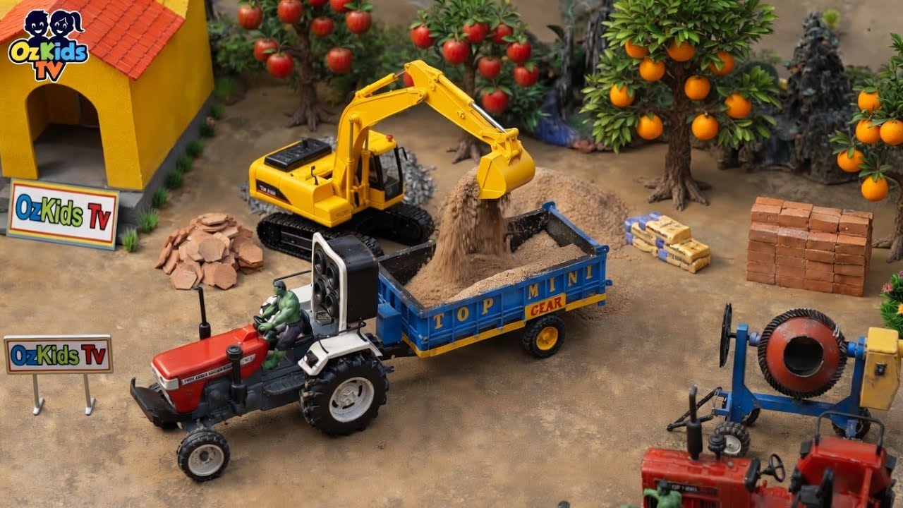 Excavator Loading Sand into Mini Truck 😍 | Satisfying Toy Video #kids