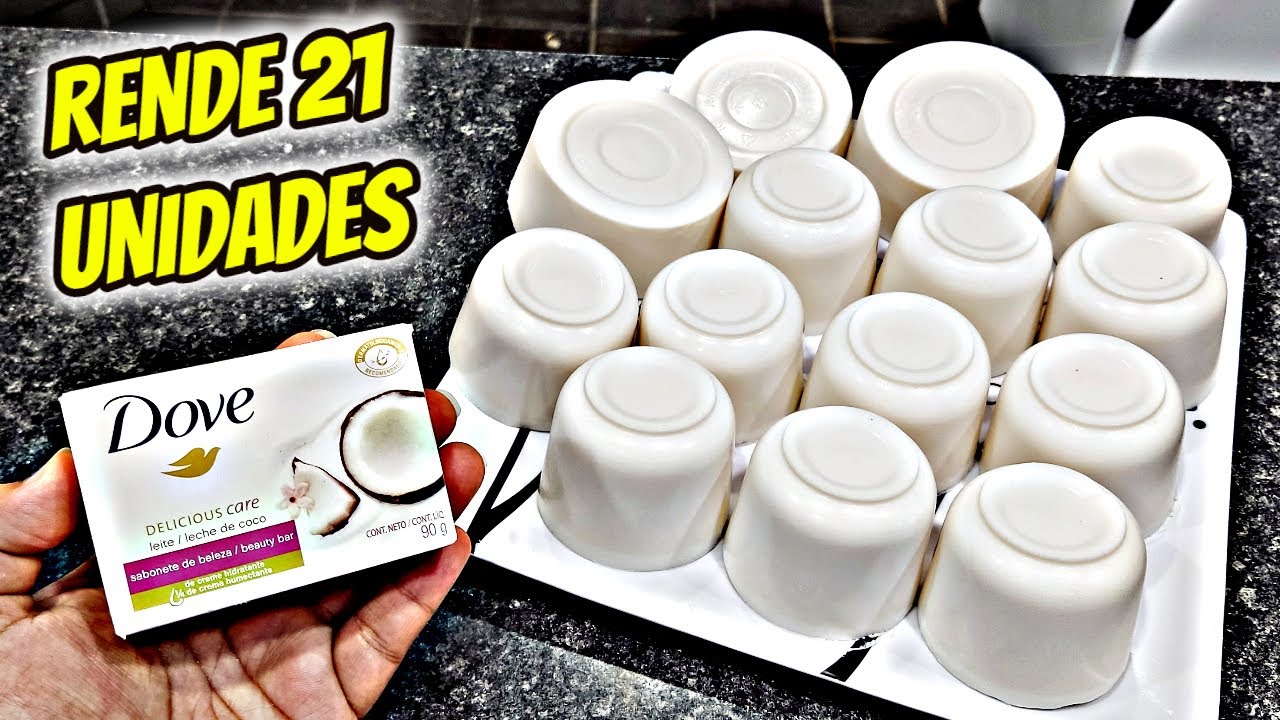 COMO FAZER SABONETE DE COCO IGUAL DO MERCADO SUPER PERFUMADO COM 2 FAZ 21 UNIDADES/ FAÇA E VENDA