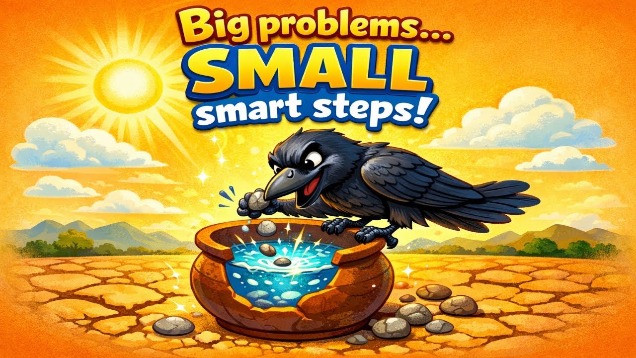 The Thirsty Crow | A Powerful Moral Story About Smart Thinking | StoryRibbon Kids