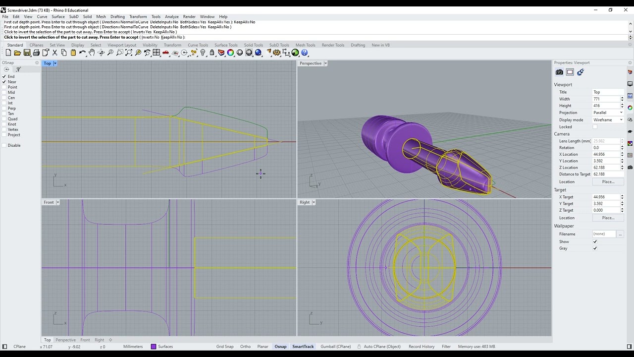 Rhino 3D - The Screwdriver