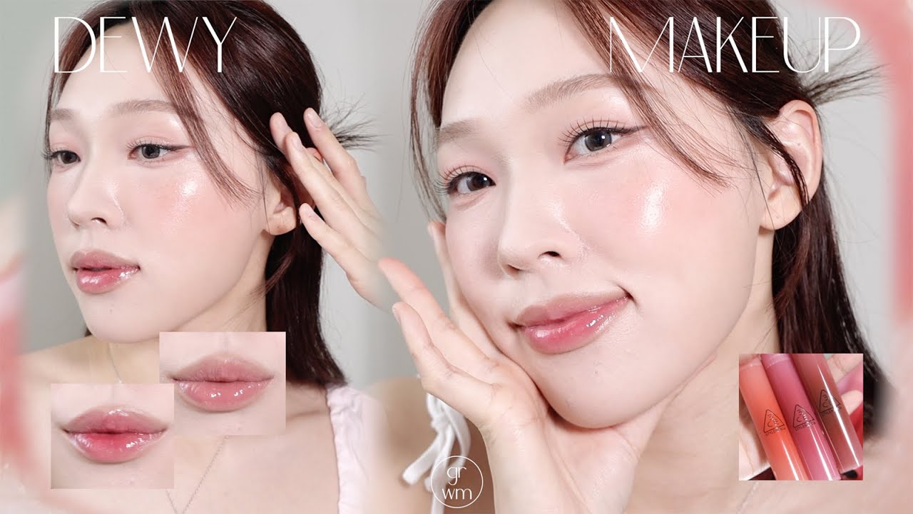 'GRWM'光澤肌腮紅妝容🐰光澤感底妝/3CE水滴唇釉試色/霜狀腮紅怎麼用 | heyitsmindy