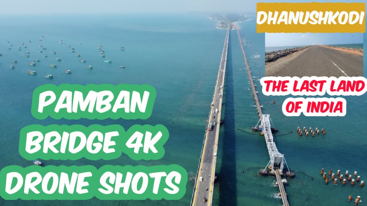 Pamban Bridge 4K Drone shots| Exploring Rameswaram, Dhanushkodi | South India Budget Trip Day2 Part2