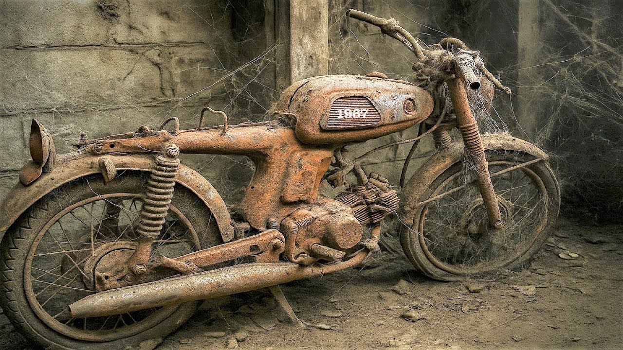 Turning a rusty and badly damaged 1967 vintage motorbike into a masterpiece is going viral online💡
