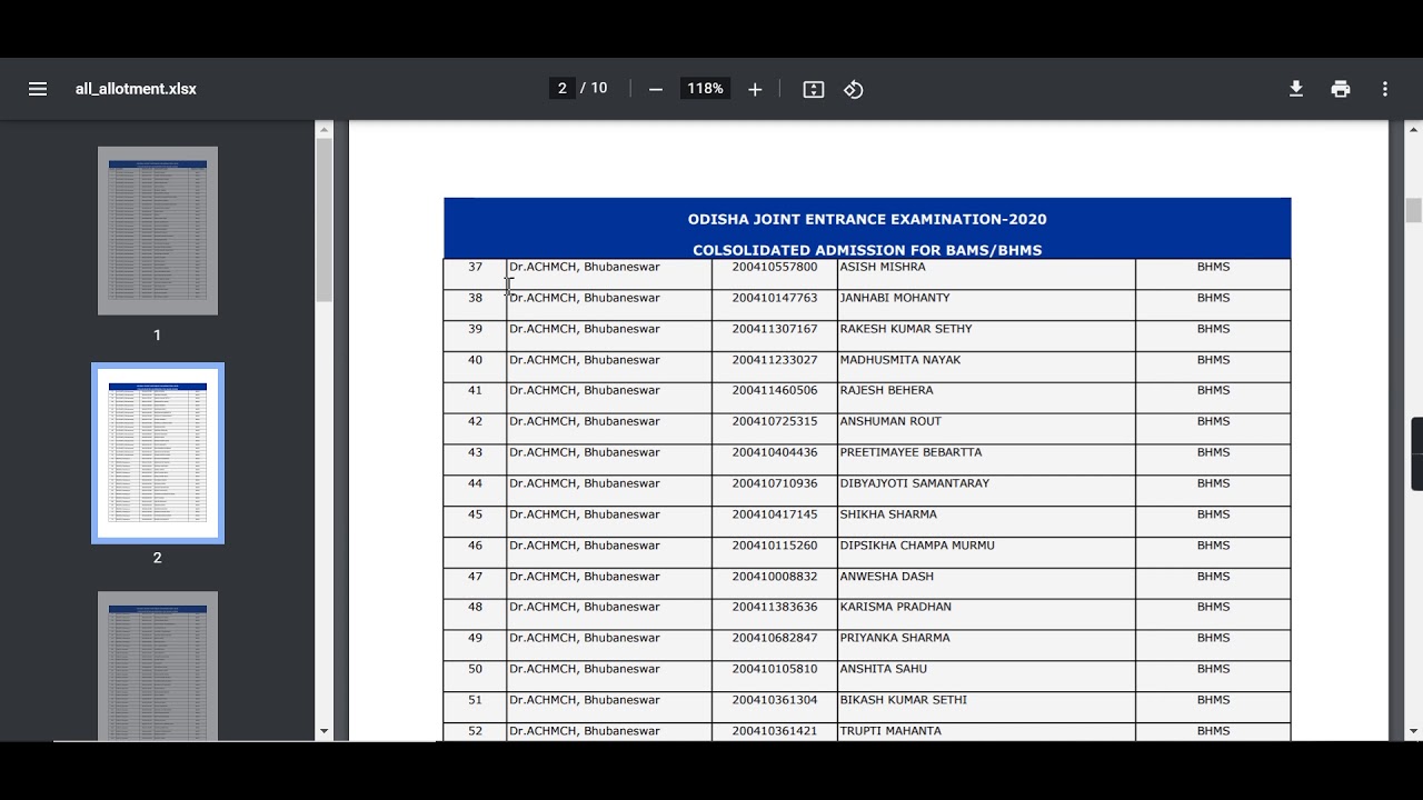 OJEE BAMS/ BAMS 2020 Shortlist (Released) - How to Check OJEE BAMS/ BAMS 2020 Shortlist PDF Online