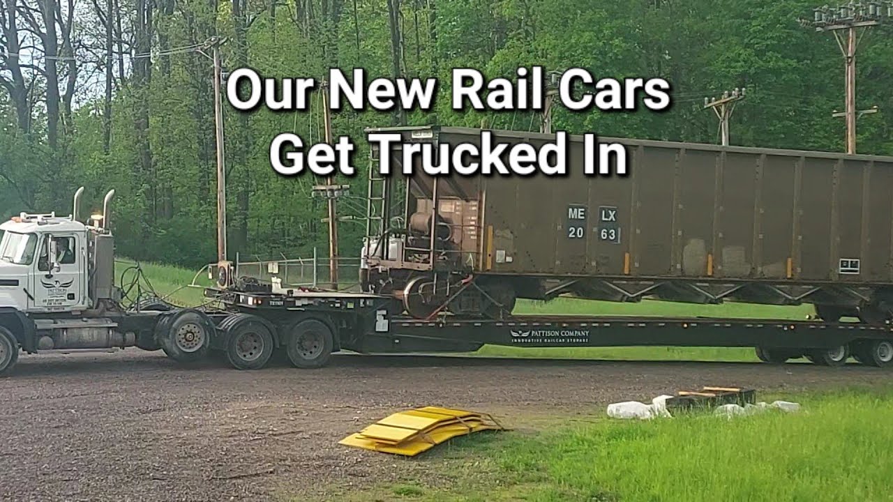 Trucking and Unloading our New Hopper Cars  This is Awesome!