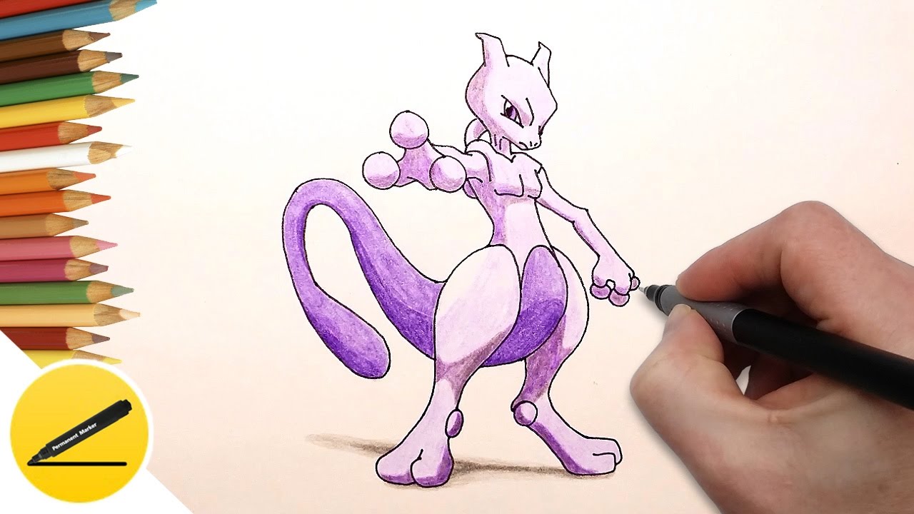 Как Нарисовать Мьюту (Pokemon Go) поэтапно | Рисуем Покемонов