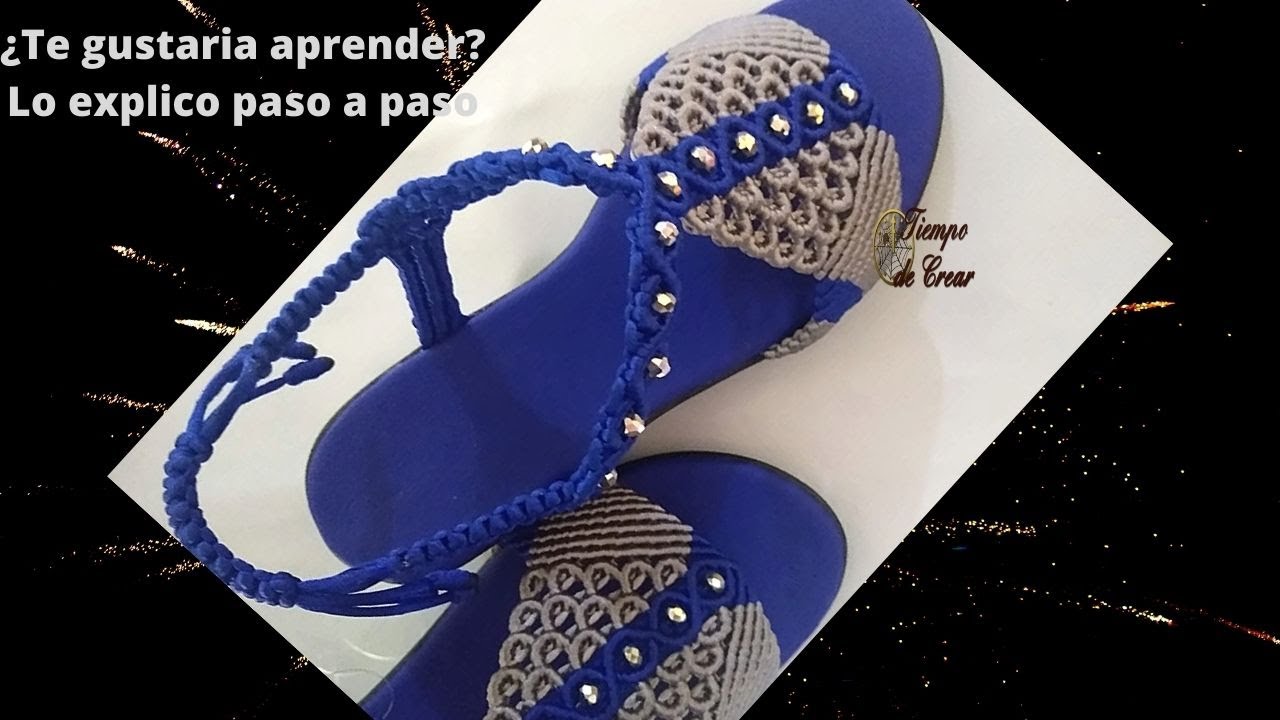 SANDALIA DE PLATAFORMA  tejida en MACRAMÉ. parte 1/4. MODELO Isabela
