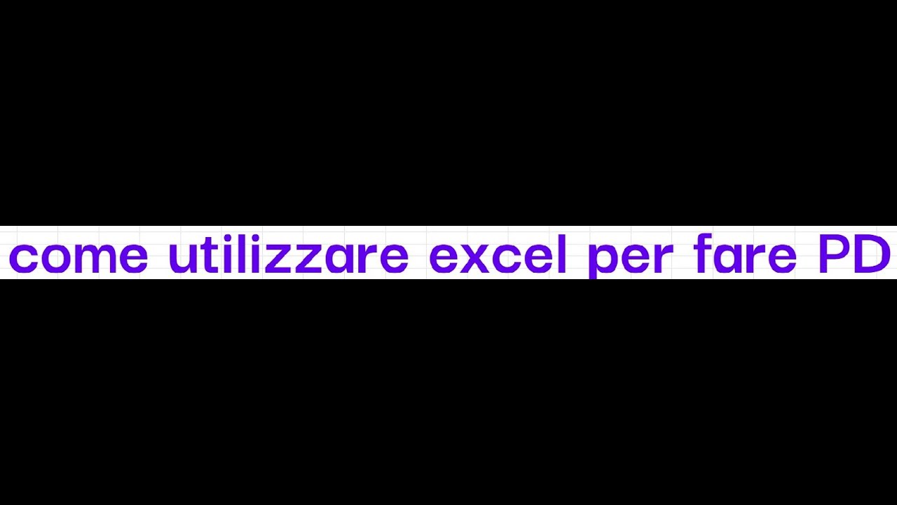 utilizzo di Excel per fare PD