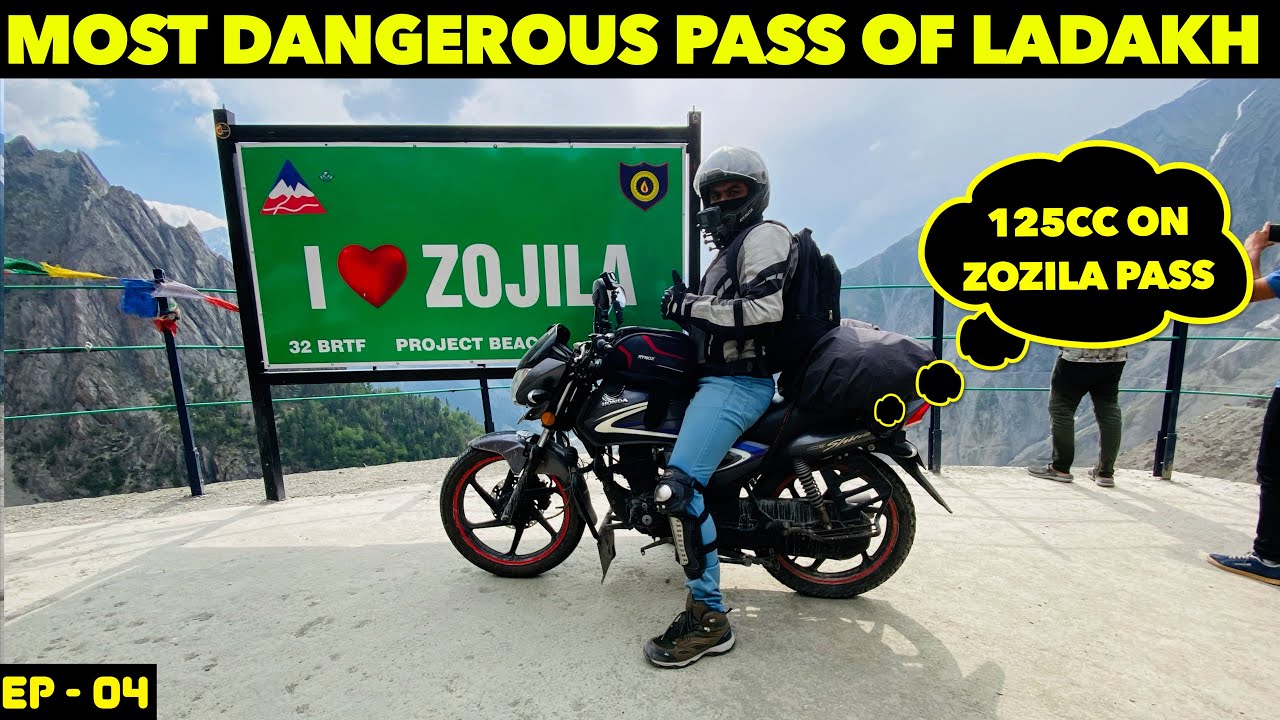 ZOJILA PASS ON HONDA SHINE 125 | SRINAGAR TO DRAS | LADAKH BIKE SOLO TRIP | ZOJILA PASS LADAKH