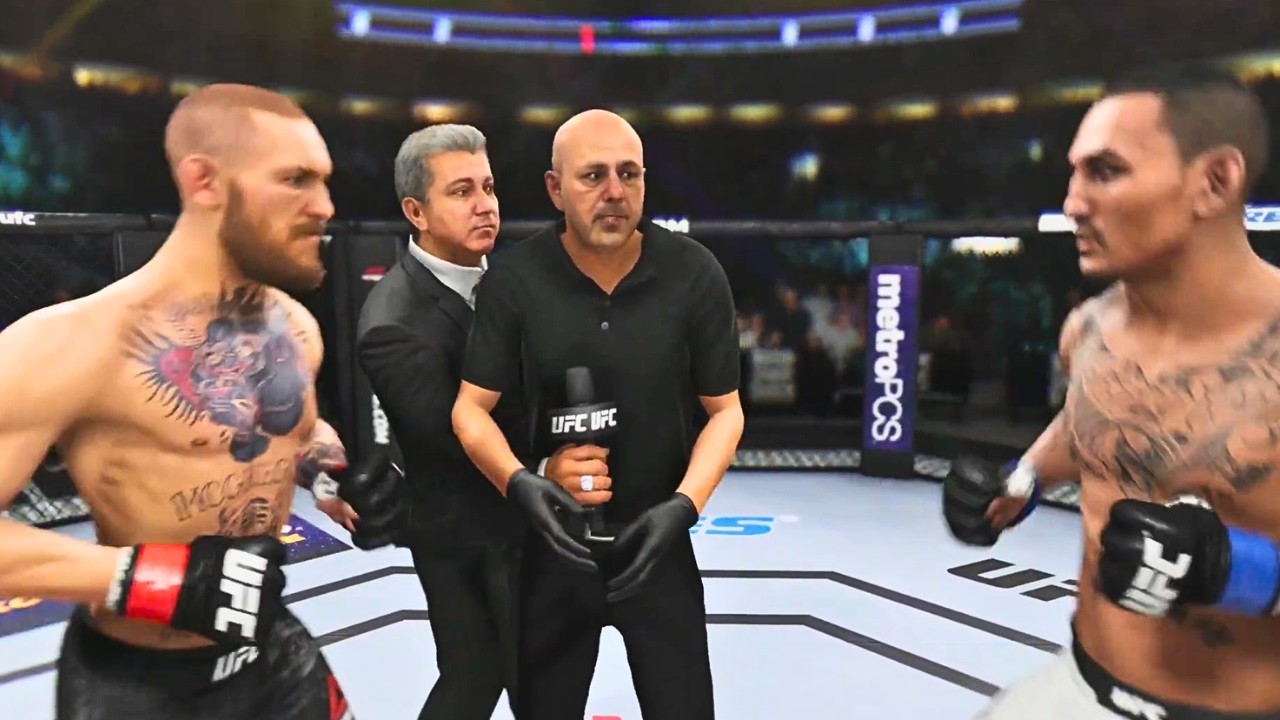 Conor McGregor vs Max Holloway FULL FIGHT | UFC 3 AI Simulation Gameplay (CPU vs CPU)