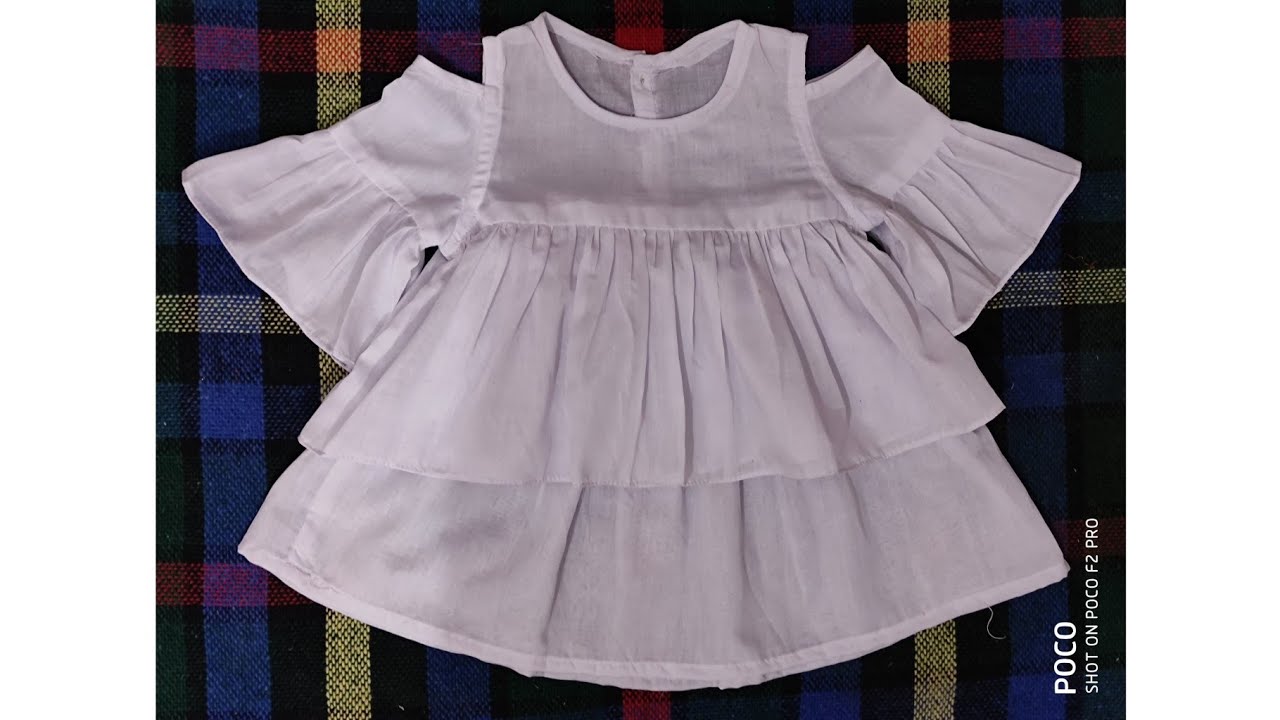 Off shoulder baby top cutting and stitching