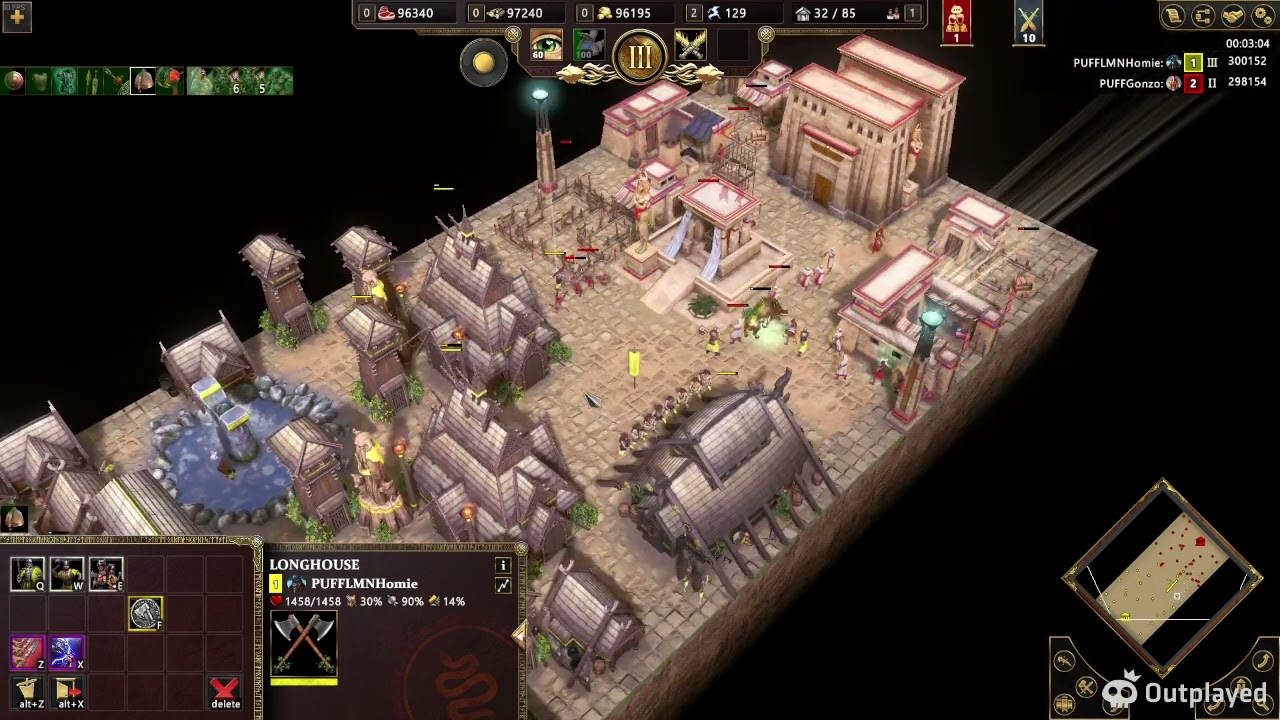 Loki vs Isis - PUFFClan Showdown on Tiny Map!  Age of Mythology Retold