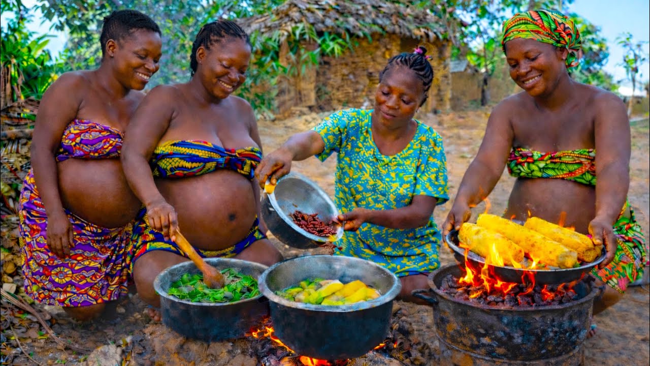 Quick and Easy Dinner Recipes With African Village Co-Wives | Simple Meal,Fresh Ingredients