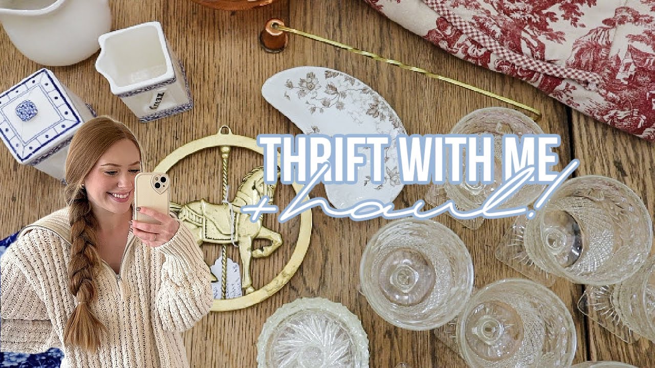 HUGE COTTAGE STYLE THRIFT WITH ME AT GOODWILL 2024! | HOME DECOR THRIFT HAUL + how I style my finds!